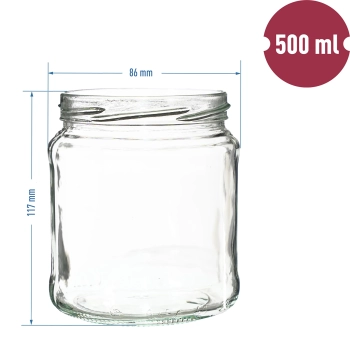 Słoik TO 500 ml z zakrętką złotą fi82/6 - 6 szt.
