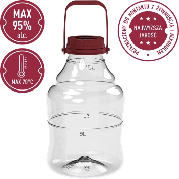 Balon do wina lekki, nietłukący, z uchwytem, 10 L