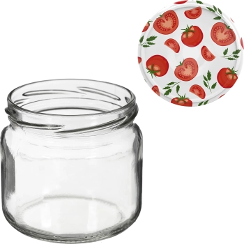 Słoik TO 370 ml z zakrętką kolorową fi82/6- 6 szt.