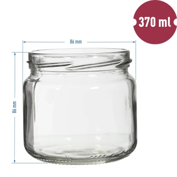 Słoik TO 370 ml z zakrętką kolorową fi82/6- 6 szt.