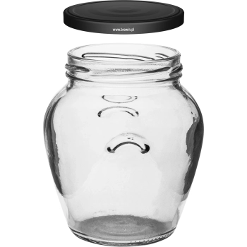 Słoik Amfora 580 ml (fi 82) z zakrętką czarną 6 szt.
