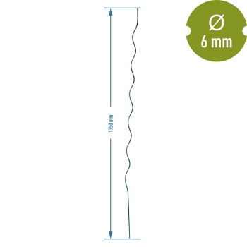 Tyczka stalowa spiralna 1,75m x 6mm