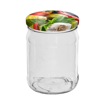 Słoik TO 500 ml z kol. zakrętką fi82/6