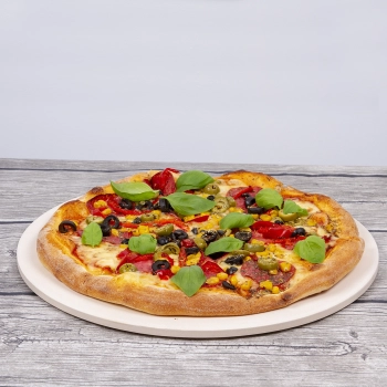 Kamień do pizzy okrągły, wykonany z kordierytu, średnica 33 cm