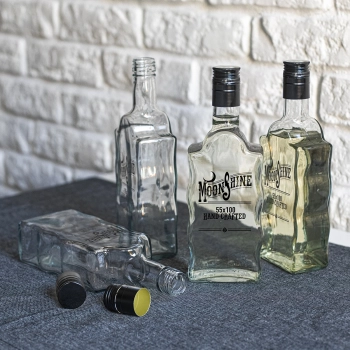 Butelka Klasztorna 0,5L z zakrętką i nadrukiem Moonshine -12szt.