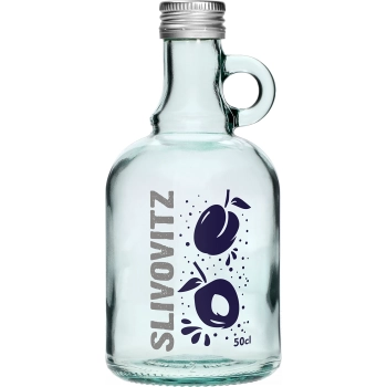 Butelka 0,5 L z zakrętką i nadrukiem 2-kolorowym Slivovitz - 4 szt.