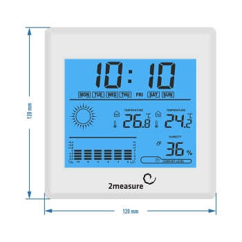 Stacja pogodowa – elektroniczna, podświetlana, sonda, biała