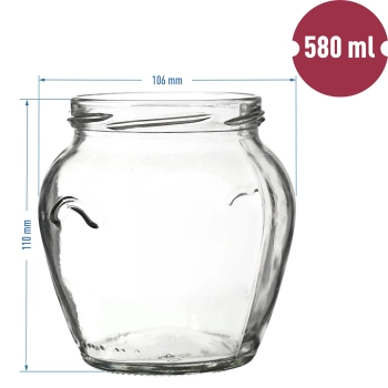 Słoik TO Amfora 580 ml z zakrętką kolorową fi82/6-6szt.