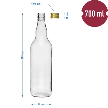 Butelka „Monopol” 700 ml z zakrętką - 4szt.