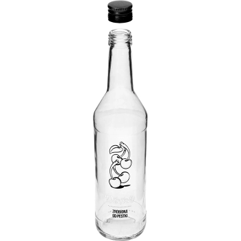 Butelka 0,5 L z zakrętką i nadrukiem Wiśniówka - 4 szt.