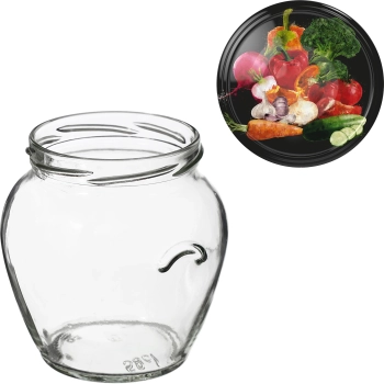 Słoik TO Amfora 580 ml z zakrętką kolorową fi82/6-6szt.