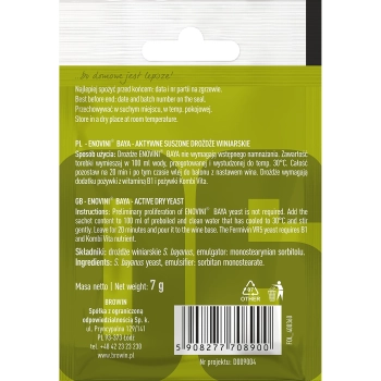 Drożdże winiarskie Enovini® BAYA, 7 g