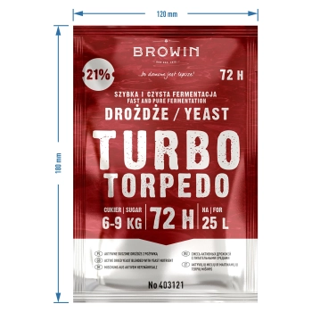 Drożdże gorzelnicze Turbo Torpedo 72h 21% - 120 g