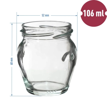 Słoik TO 106 ml Amfora z kolorową zakrętką fi 53 - 8 szt.