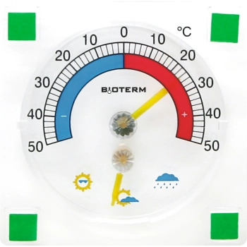 Termometr uniwersalny z higrometrem transparentny, samoprzylepny (-50C do +50C)