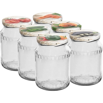 Słoik TO 720 ml z zakrętką kolorową fi 82/6 - 6 szt.