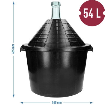 Balon szklany do wina 54 L - w koszu z tworzywa