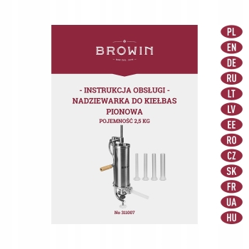 Nadziewarka mięsa Pionowa maszynka robienia kiełbas 2,5kg Stal Browin