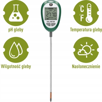 Tester podłoża elektroniczny ph gleby miernik wilgotności ziemi 4w1
